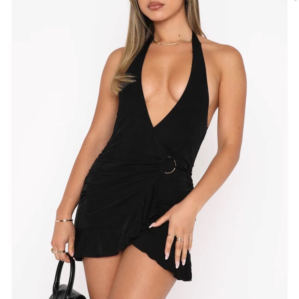 White fox halter dress